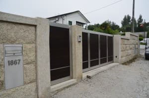 Portail inox & bois Trespa