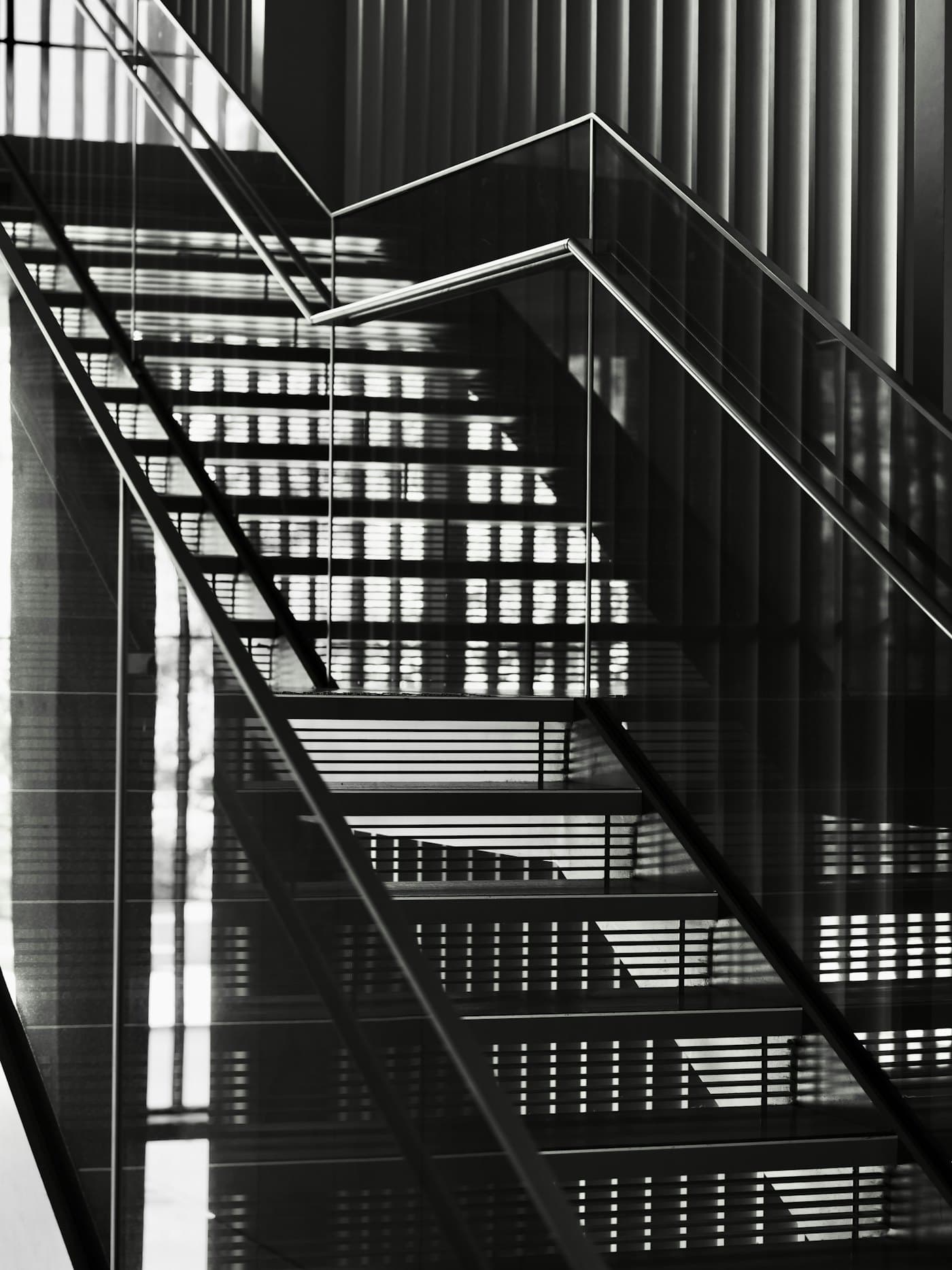 Escalier acier & verre